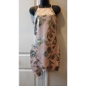J. For Justify Pink Metallic Floral Sleeveless Summer Dress size Small.